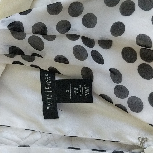 WHBM white w/black dots halter dress - Picture 2 of 3